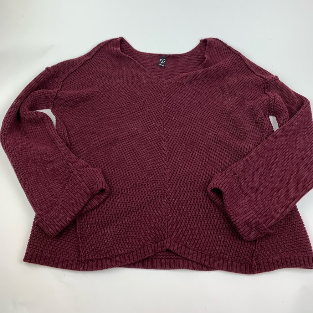 Sweater, Chunky style, maroon, size large